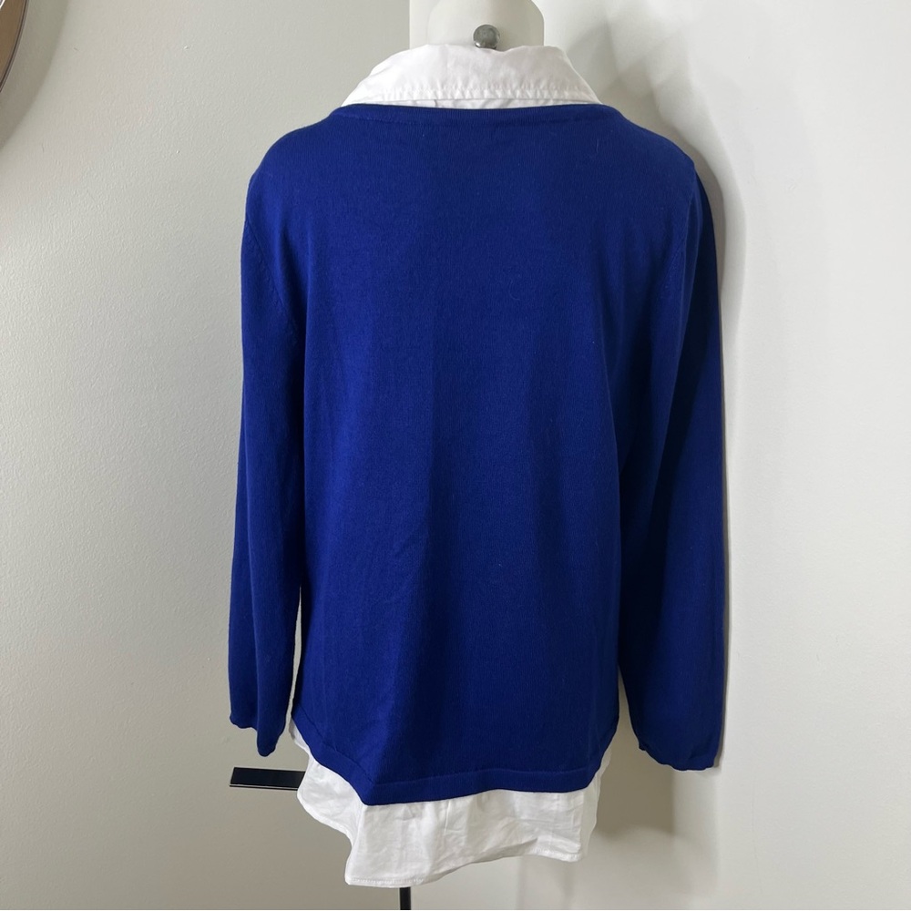 Notations Women's Embellished Point-Collar Sweater L - Picture 4 of 6